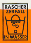 rascher zerfall in wasser